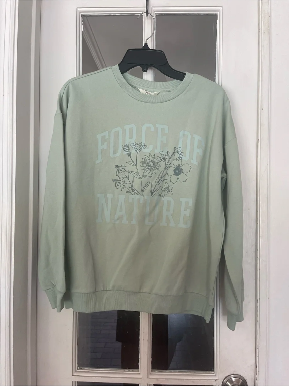 Force of Nature Kids Long Sleeve Crew Sweatshirt in Sage